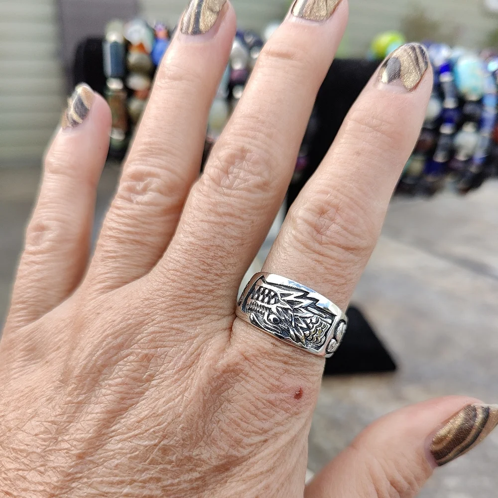 Sterling Silver Dragon Ring, size 11 - Picture 3 of 9
